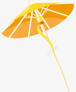牙签伞黄色小纸伞高清图片