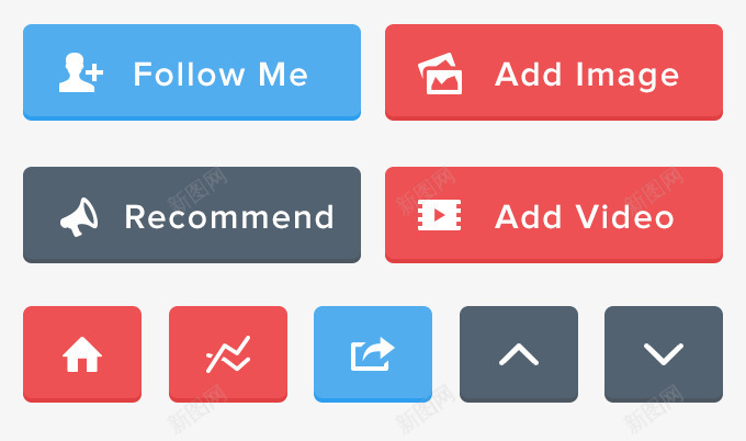 扁平按钮图标png_新图网 https://ixintu.com 图标 按钮 控件