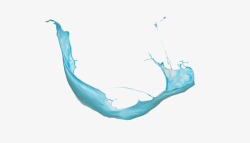 液体迸溅飞溅的青色油漆高清图片