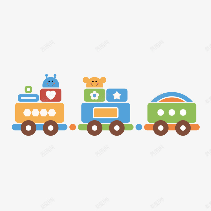 可爱婴儿物品主题png免抠素材_新图网 https://ixintu.com 卡通 可爱 婴儿 火车 玩具