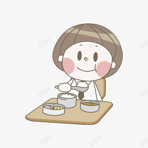 拿着勺子吃饭的孩子png免抠素材_新图网 https://ixintu.com 勺子 卡通 吃饭 开心 微笑 手绘 米饭 饭菜