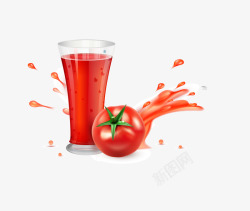 红色西红柿汁矢量图素材