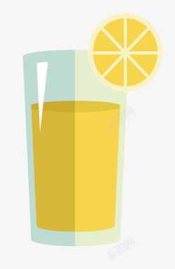 一杯柠檬水卡通手绘一杯柠檬水高清图片