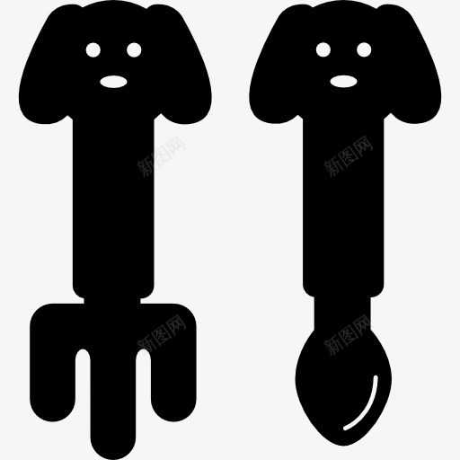 婴儿勺子和叉子用可爱的标图标png_新图网 https://ixintu.com 勺子 叉子 器具 婴儿勺 宝贝宝贝宝贝工具 工具和器具的叉子