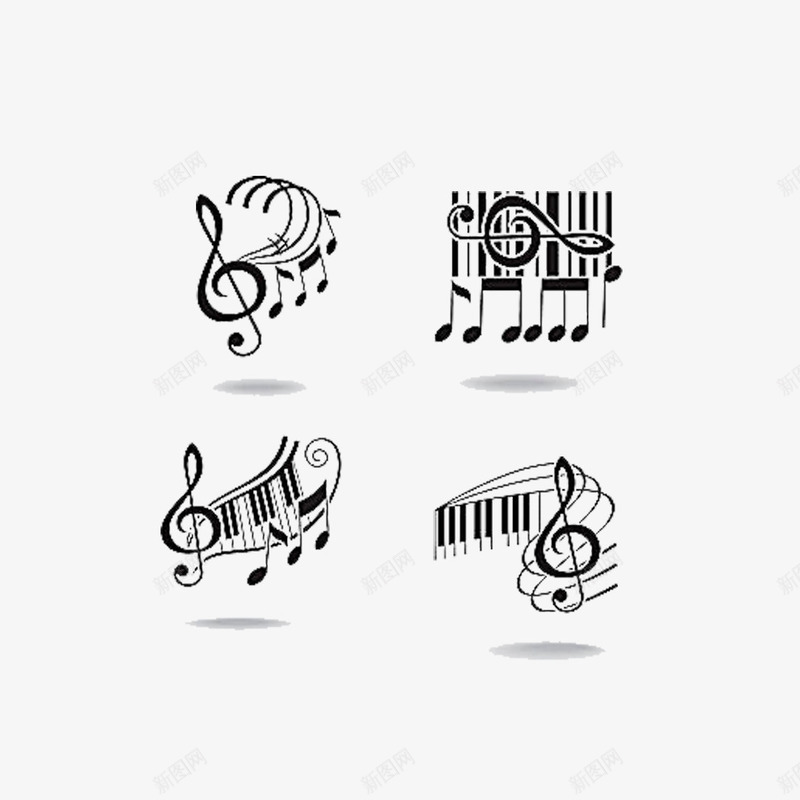 音乐元素psd免抠素材_新图网 https://ixintu.com T恤装饰 符号 音乐