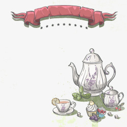 清新茶馆素材