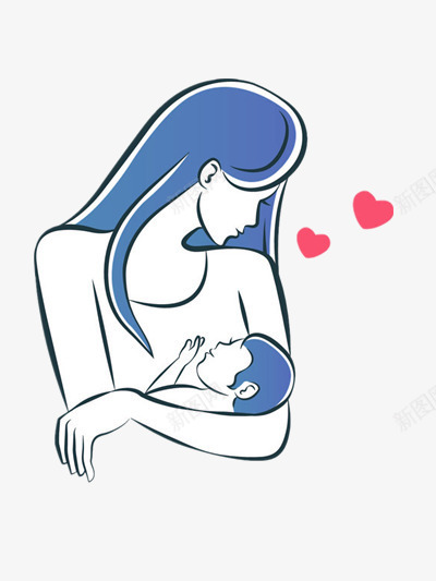 母亲怀抱的婴儿插画png免抠素材_新图网 https://ixintu.com 伟大 无私 母爱 爱心