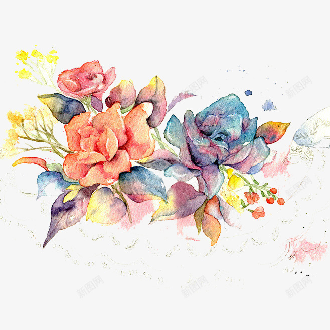 水彩多肉png免抠素材_新图网 https://ixintu.com 多肉 手绘 植物 水彩