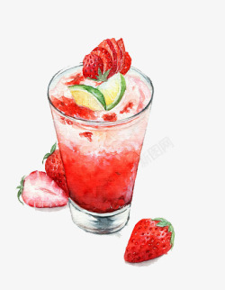 草莓饮料素材