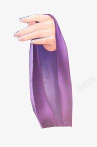 纤细手指紫色袖子素材