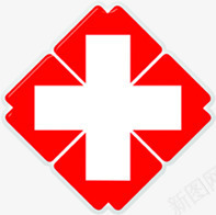 红色医院图标标志图标