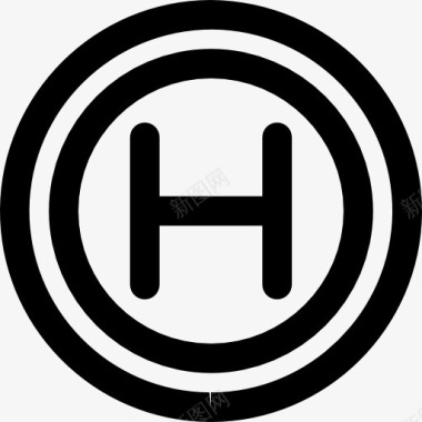 医院标识字母h内圆图标图标