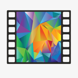 手绘彩色几何拼接电影胶片素材