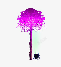 紫色的树木灯光素材