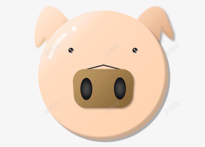 粉色猪猪头像图标psd_新图网 https://ixintu.com 创意图标 动物图标 动物头像图标 卡通图标 卡通猪猪 咖色 图标下载 粉色