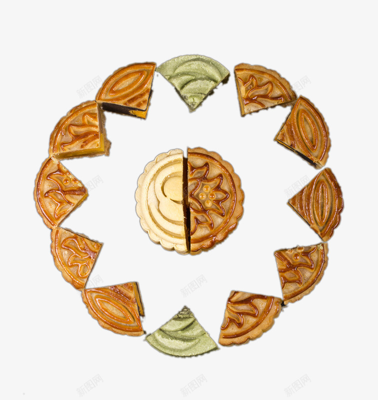 创意排成一圈的月饼png免抠素材_新图网 https://ixintu.com 创意排成一圈的月饼 端午节粽子 节日元素 食品