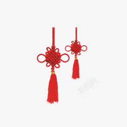 红色装饰中国结元素素材