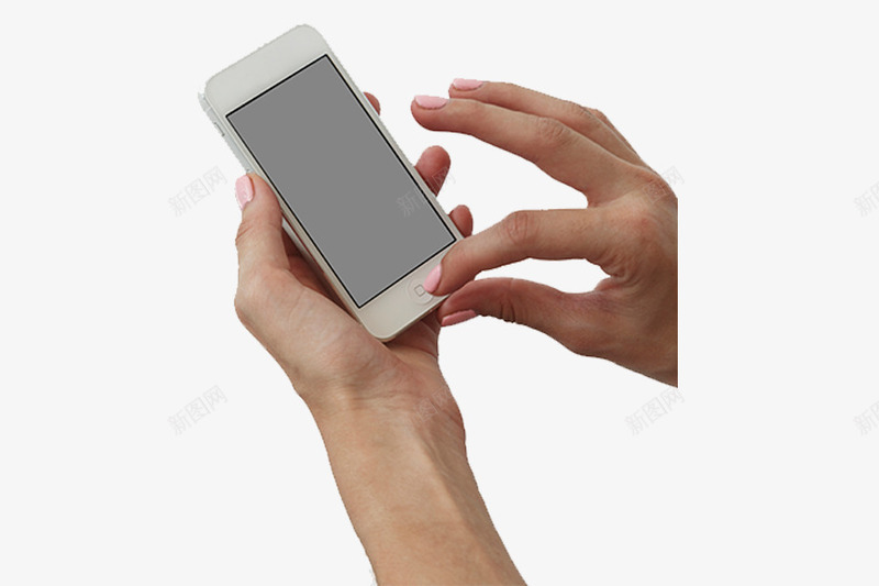 拿着手机png免抠素材_新图网 https://ixintu.com 人拿手机 手指 按下 点击