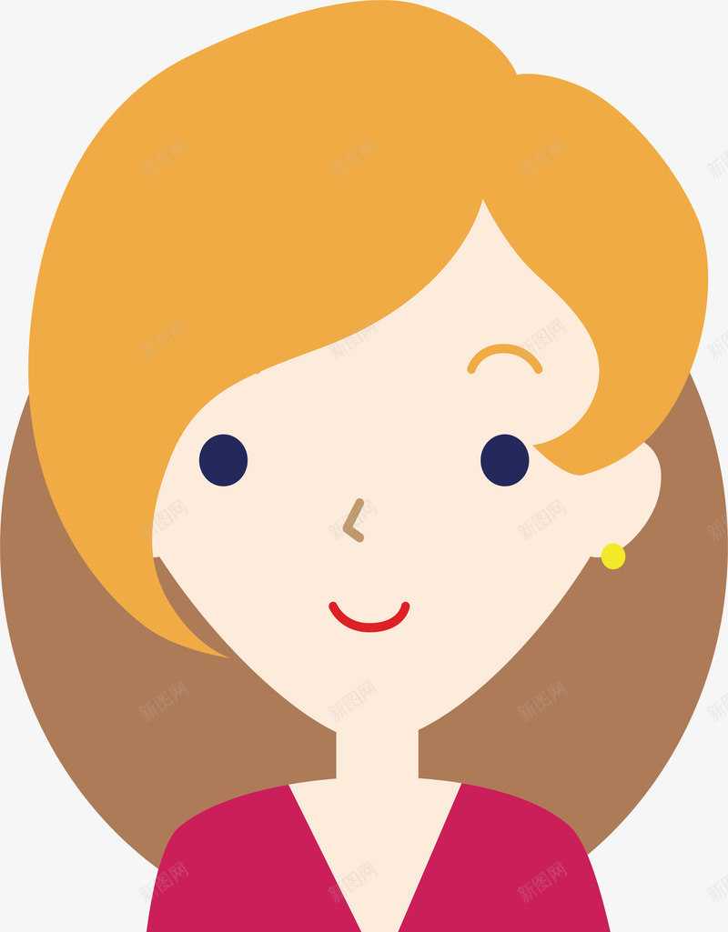 商务女士png免抠素材_新图网 https://ixintu.com 人物 卡通人物 商务女士 头像 微笑 标签设计