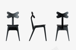 现代造型现代黑色椅子三视图高清图片
