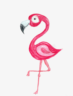 火烈鸟头像卡通可爱小动物装饰动物头像高清图片