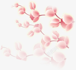 粉色花枝元素素材