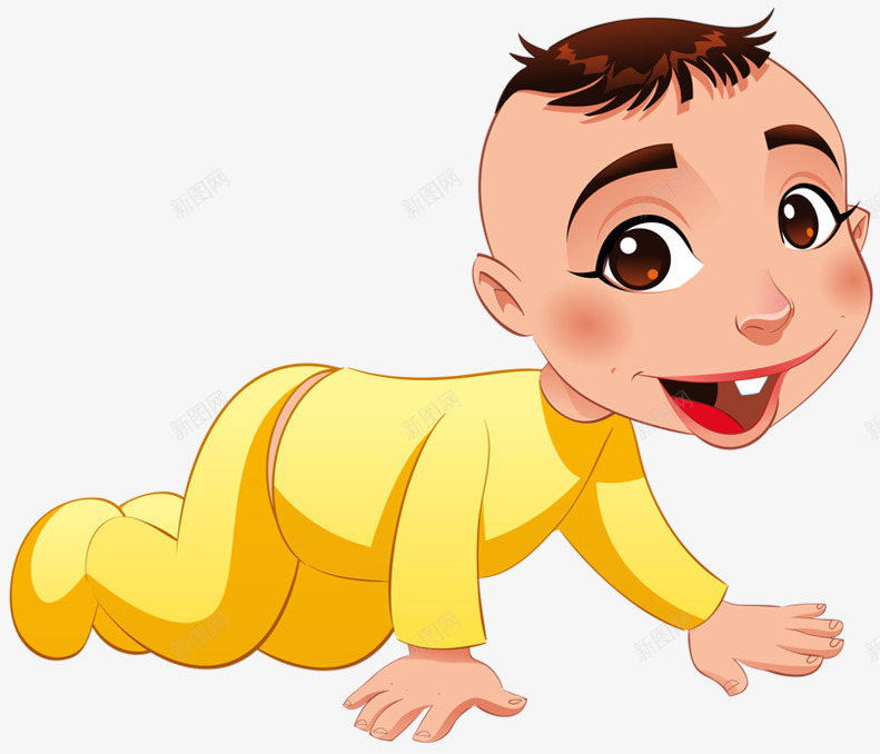 爬行的婴儿png免抠素材_新图网 https://ixintu.com 大门牙 婴儿 孩子 黄色