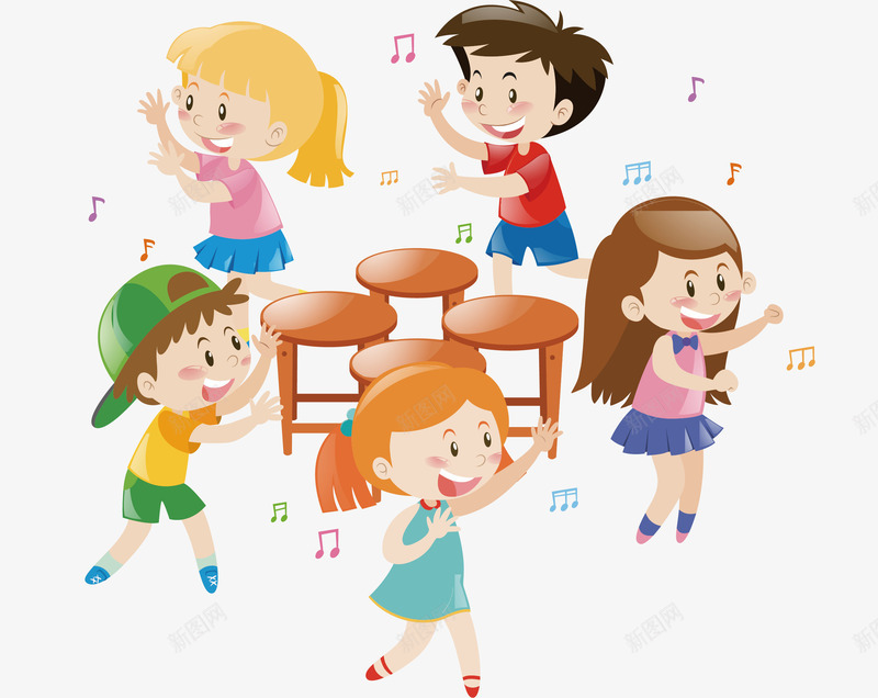 唱歌元素png免抠素材_新图网 https://ixintu.com png 一群孩子 元素 卡通 同学 歌唱