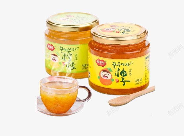 福事多蜂蜜柠檬茶png免抠素材_新图网 https://ixintu.com 产品实物 柚子茶 瓶装冲饮 韩国风味