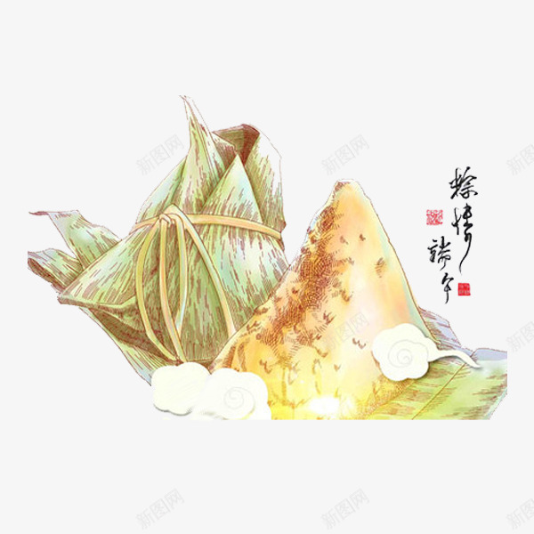 水彩粽子png免抠素材_新图网 https://ixintu.com 水彩 端午节 粽子 食物