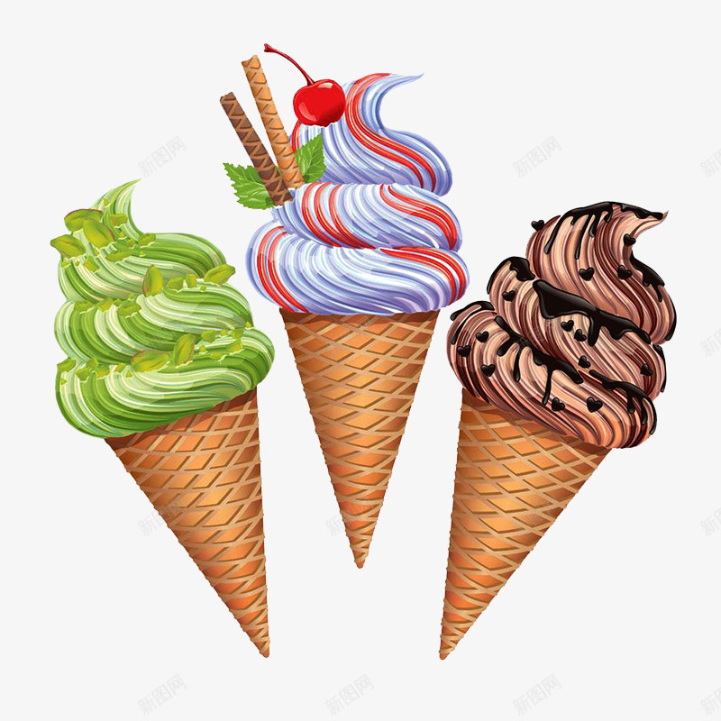 卡通夏日甜筒美味冰淇淋png免抠素材_新图网 https://ixintu.com 冰淇淋 卡通 夏日 甜筒 美味