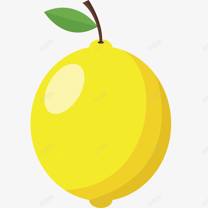 带叶柠檬水果png免抠素材_新图网 https://ixintu.com 柠檬矢量 柠檬素材 水果矢量 水果素材 矢量水果 矢量素材 素材