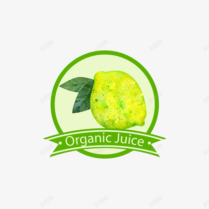 绿色柠檬水果汁标签png免抠素材_新图网 https://ixintu.com 柠檬 标签 水果汁 矢量标签 绿色 英文