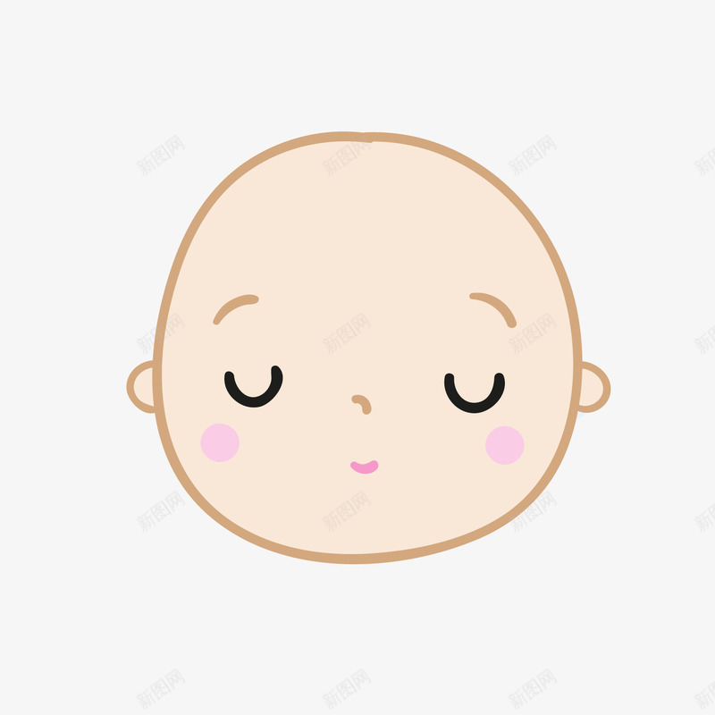 可爱婴儿头像表情png免抠素材_新图网 https://ixintu.com 人物婴儿头像表情闭眼