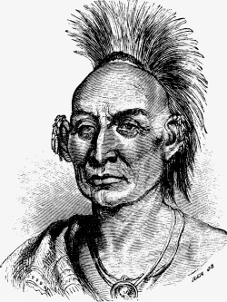 手绘印第安酋长头像素材