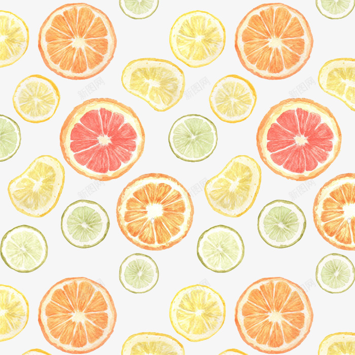 果蔬图案png免抠素材_新图网 https://ixintu.com 图案设计 柠檬 水果 蔬菜 黄瓜片