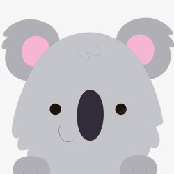 灰色的树袋熊头像矢量图素材