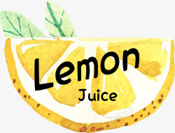 柠檬果汁水彩图案素材