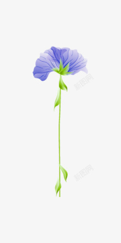 蓝色花花枝素材