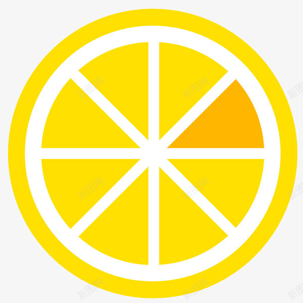 柠檬侧切图png免抠素材_新图网 https://ixintu.com 卡通 手绘 柠檬 水果 白色 简图 黄色