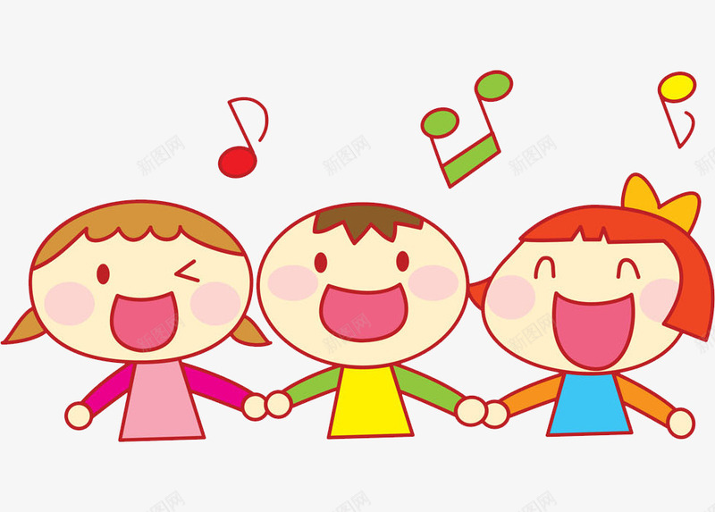 唱歌的孩子png免抠素材_新图网 https://ixintu.com 人物肖像 卡通 唱歌的孩子 手绘 水彩画 装饰图案