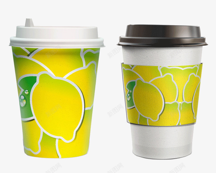 柠檬图案一次性纸杯png免抠素材_新图网 https://ixintu.com 一次性纸杯 柠檬图案 纸杯 纸杯设计