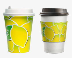 柠檬图案一次性纸杯素材