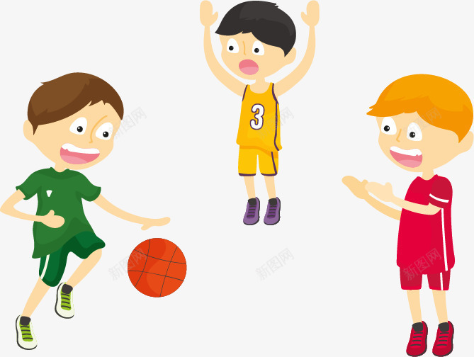 孩子打篮球png免抠素材_新图网 https://ixintu.com 打球场景 打篮球 矢量素材 运动