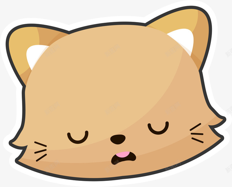 卡通棕色猫咪头像贴纸png免抠素材_新图网 https://ixintu.com 卡通 可爱 头像 时尚贴纸 棕色 猫咪 矢量图案