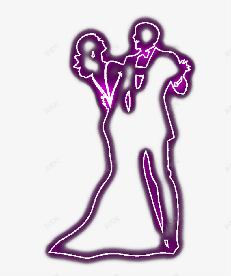 跳舞的两个人png免抠素材_新图网 https://ixintu.com 两个人 跳舞 霓虹 霓虹灯 霓虹灯光
