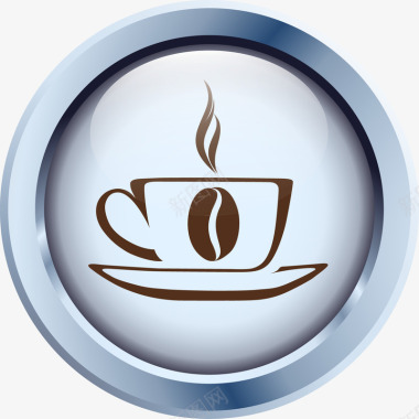 咖啡图案的按钮图标图标