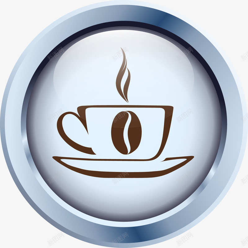 咖啡图案的按钮图标png_新图网 https://ixintu.com 咖啡 圆 按钮