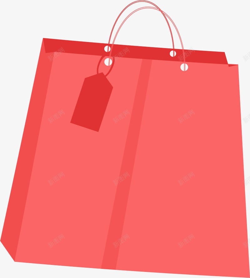 618购物节红色购物袋png免抠素材_新图网 https://ixintu.com 618购物节 买东西 手提袋 红色购物袋 纯色购物袋 纸袋子