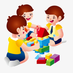 孩子在玩积木素材